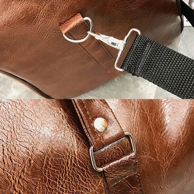 Dam & Herr Läder Retro Handväska Med Stor Kapacitet Business Bagageväska Axelväska Crossbody-väska