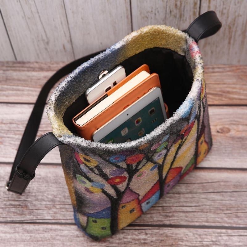 Herr Dam Special Färgglad Diy Lamm-hårväska Crossbody-väska För Daglig Utomhus