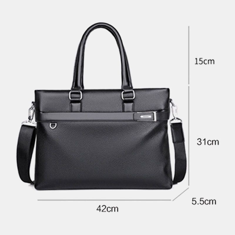 Herr Konstläder Business 15.6 Tums Bärbar Datorväska Portföljer Handväska Crossbody-väska