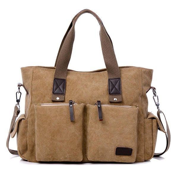 Stor Kapacitet Herr Dam Canvas Multifunktionell Crossbody Bag Canvas Outdoor Handväska