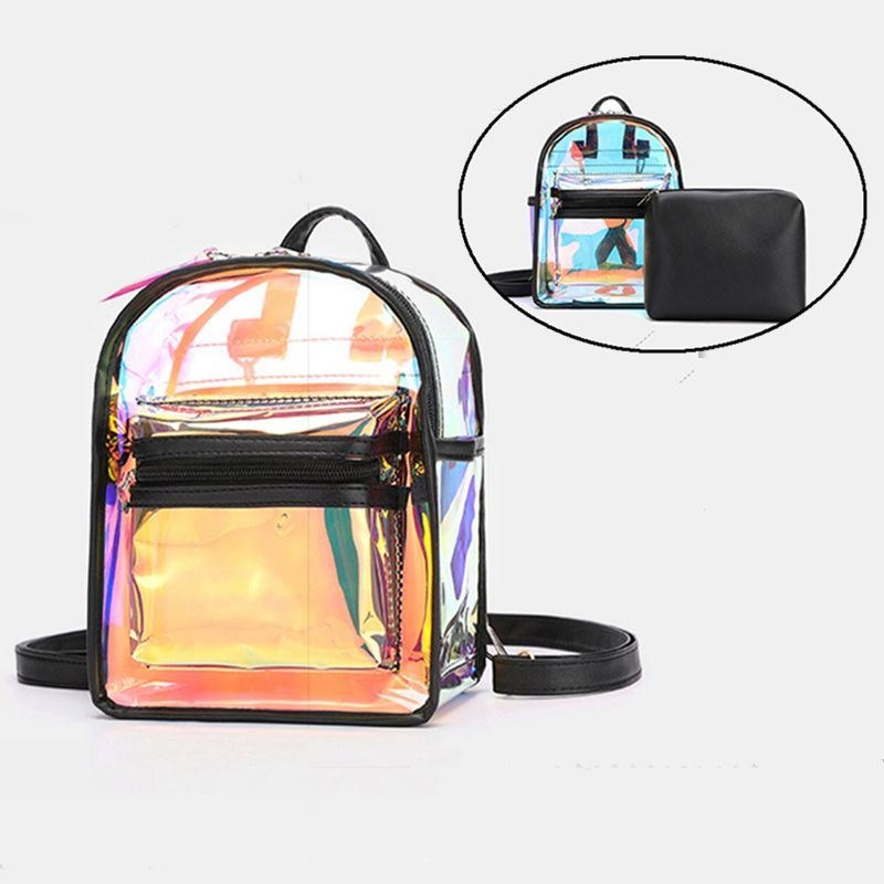 Dam 2st Transparent Jelly Multi-carry Mini Ryggsäck Crossbody Bag Handväska