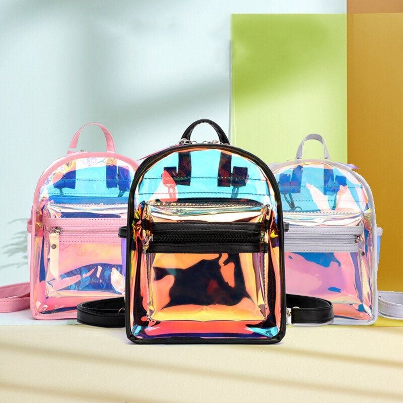 Dam 2st Transparent Jelly Multi-carry Mini Ryggsäck Crossbody Bag Handväska