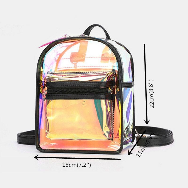 Dam 2st Transparent Jelly Multi-carry Mini Ryggsäck Crossbody Bag Handväska