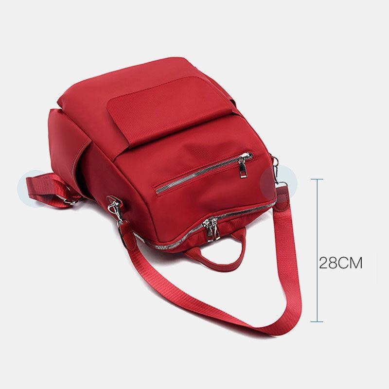 Dam Casual Oxford Stor Kapacitet Klaffficka Konvertibel Rem Utomhusresor Crossbody Bag Ryggsäck