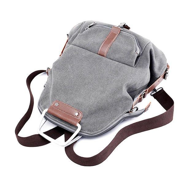 Dam Multifunktionell Casual Messenger Bag Canvas Ryggsäck