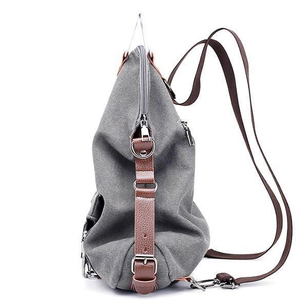 Dam Multifunktionell Casual Messenger Bag Canvas Ryggsäck