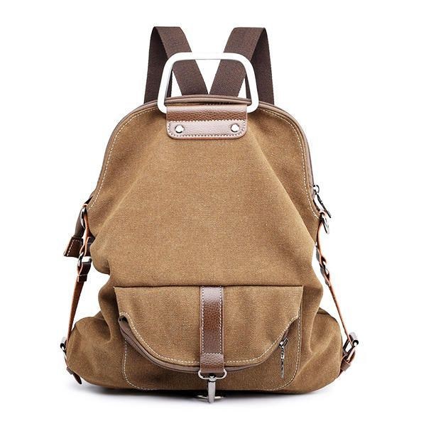 Dam Multifunktionell Casual Messenger Bag Canvas Ryggsäck