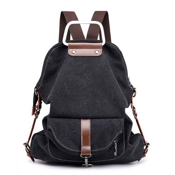 Dam Multifunktionell Casual Messenger Bag Canvas Ryggsäck