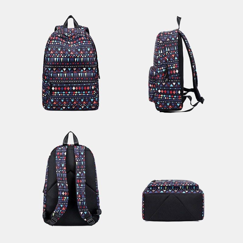 Dam Vattentät Bohemian Printed National Backpack School Bag