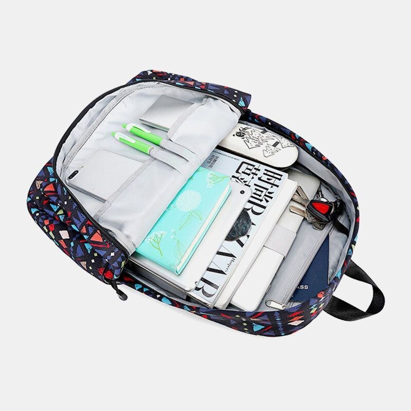 Dam Vattentät Bohemian Printed National Backpack School Bag