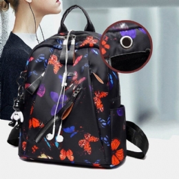 Dam Vattentät Multi-carry Butterfly Pattern Casual Outdoor Ryggsäck