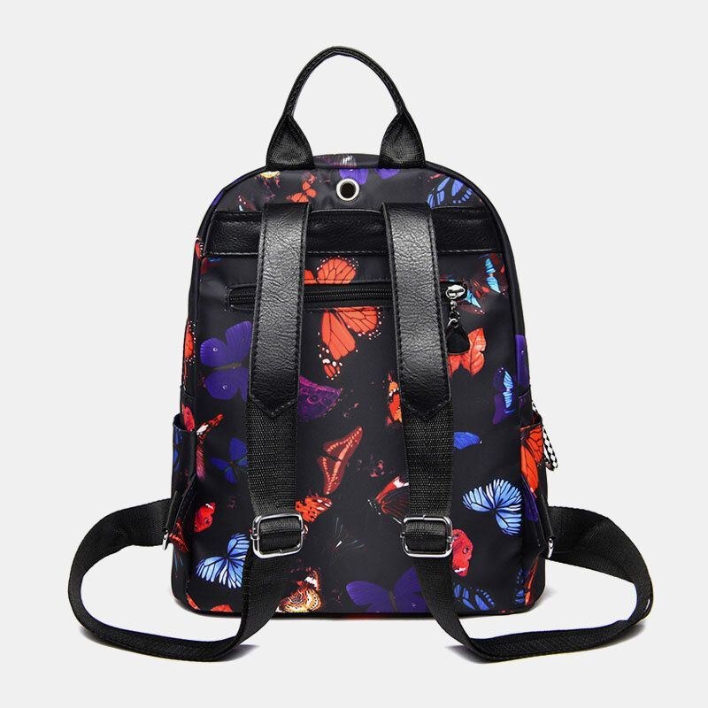 Dam Vattentät Multi-carry Butterfly Pattern Casual Outdoor Ryggsäck