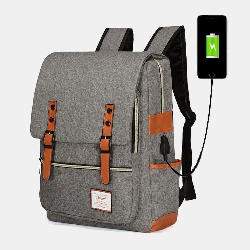 Herr Dam Stöldskydd Usb Stor Kapacitet Laptop Ryggsäck Outdoor Travel